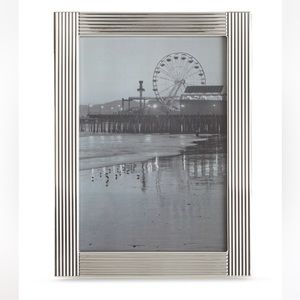 Ralph Lauren Silver Ribbed Metal Picture Frame
